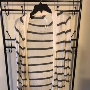 Cream and grey stripped cardigan